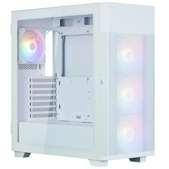 კომპიუტერის ქეისი Zalman PC case  S5 Neo without PSU, 1xUSB3.1, 1xUSB2.0, 4x120mm FRGB, VGA 390mm, LCS ready, TG Side Panel, ATX, white - Primestore.ge