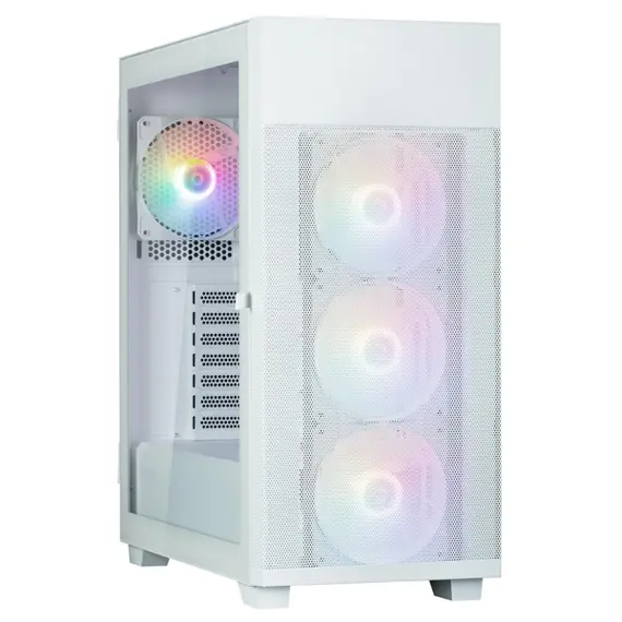 კომპიუტერის ქეისი Zalman PC case  S5 Neo without PSU, 1xUSB3.1, 1xUSB2.0, 4x120mm FRGB, VGA 390mm, LCS ready, TG Side Panel, ATX, white - Primestore.ge
