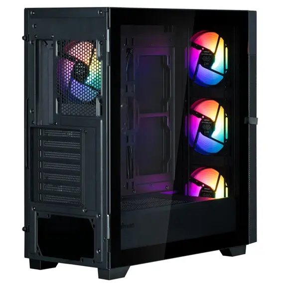 კომპიუტერის ქეისი Zalman PC case  S5 Neo without PSU, 1xUSB3.1, 1xUSB2.0, 4x120mm FRGB, VGA 390mm, LCS ready, TG Side Panel, ATX, black - Primestore.ge