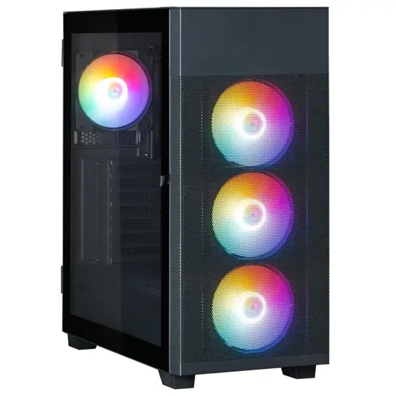 კომპიუტერის ქეისი Zalman PC case  S5 Neo without PSU, 1xUSB3.1, 1xUSB2.0, 4x120mm FRGB, VGA 390mm, LCS ready, TG Side Panel, ATX, black - Primestore.ge
