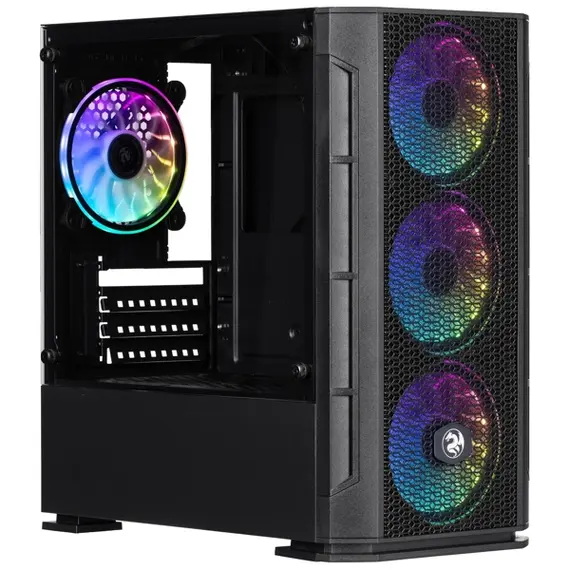 კომპიუტერის ქეისი 2E GAMING Computer case CALLEO (GB700) MiniT, Micro ATX,Mini ITX,2xUSB2.0,1xUSB3.0,4x120mm ARGB, TG (side panel), without PSU, black - Primestore.ge
