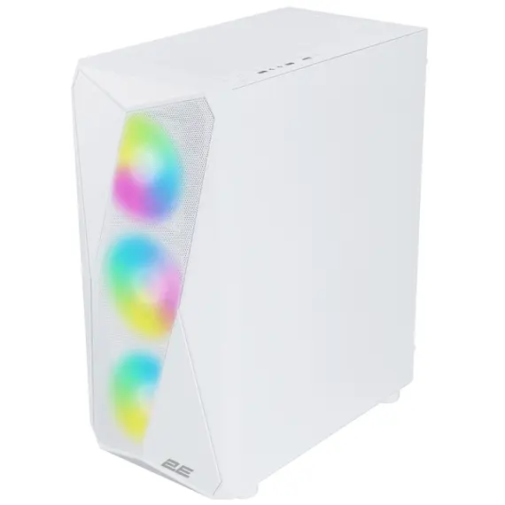 კომპიუტერის ქეისი 2E GAMING PC case Aruba G3313W, without PSU, 1xUSB3.0, 2xUSB2.0, 5x120mm ARGB, VGA 330mm, LCS ready, HUB, TG Side Panel, ATX, white - Primestore.ge