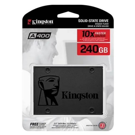 მყარი დისკი KINGSTON A400 SATA 3 2.5" SOLID STATE DRIVE SA400S37/240GB , 2 image - Primestore.ge