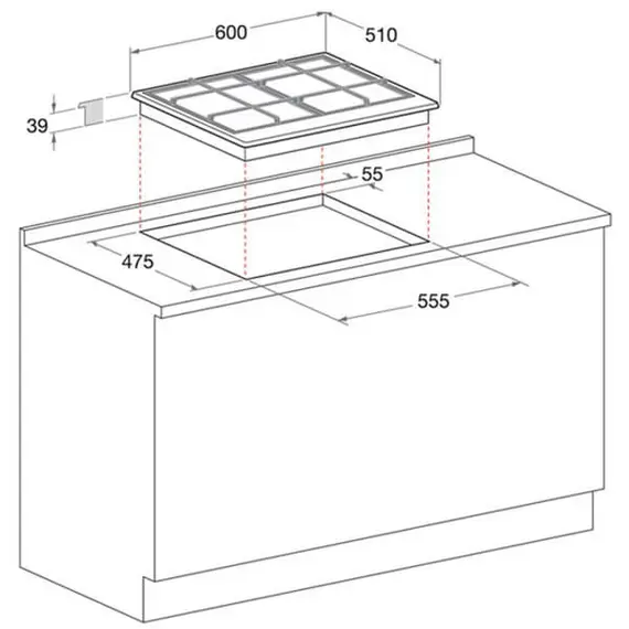 Cooker surface HOTPOINT ARISTON PCN 641 / HA (BK), 3 image