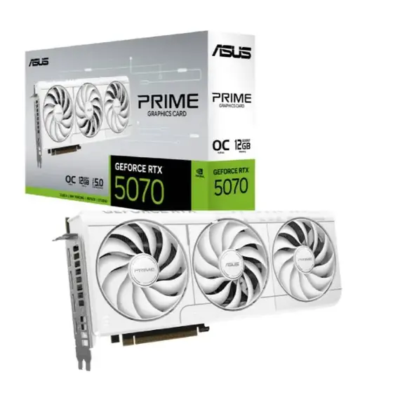 ვიდეო დაფა Asus PRIME-RTX5070-O12G-WHITE//RTX5070,HDMI*1,DP*3,12G,D7 - Primestore.ge