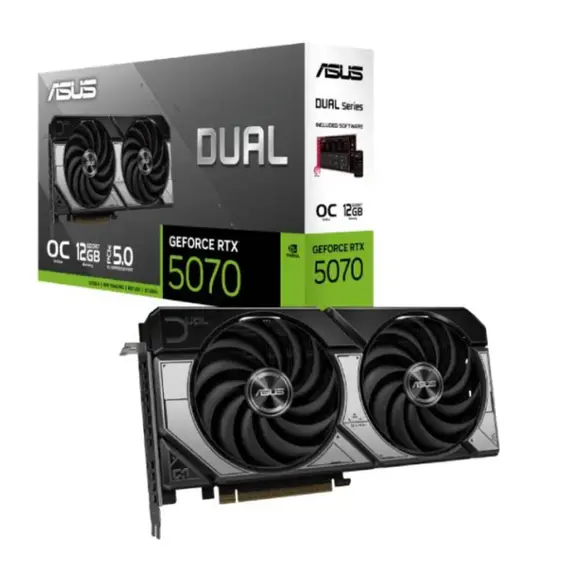 ვიდეო დაფა Asus DUAL-RTX5070-O12G//RTX5070,HDMI*1,DP*3,12G,D7 - Primestore.ge