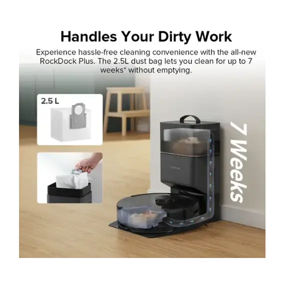 მტვერსასრუტი Roborock Dock Q8 Max+ Black (Q8MP02-00) , 2 image - Primestore.ge