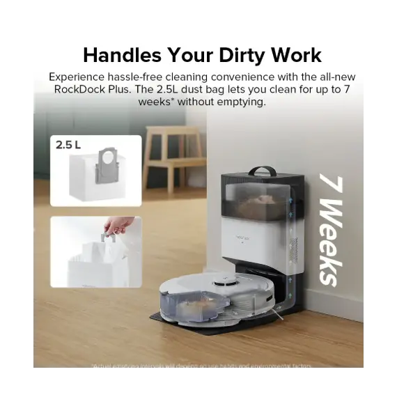 მტვერსასრუტი Roborock Dock Q8 Max+ White (Q8MP52-00) , 2 image - Primestore.ge