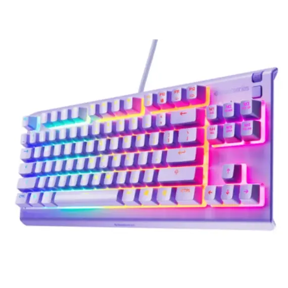 კლავიატურა SteelSeries Keyboard membrane Apex 3 TKL, 84key, USB-A, EN, RGB, lavender - Primestore.ge
