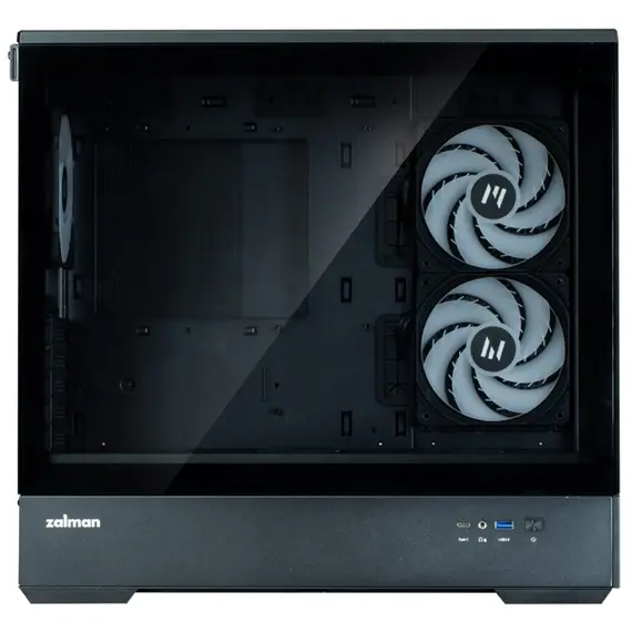 კომპიუტერის ქეისი Zalman Computer case P30 Black V2, without PSU, 1xUSB3.0, 1хUSB Type-C, 3x120mm ARGB, TG Front/Side Panel, mATX, Black - Primestore.ge