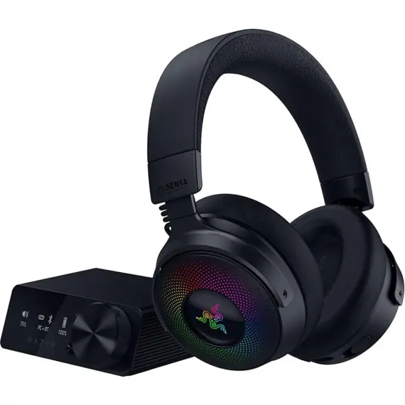 ყურსასმენი Razer Gaming Headset Kraken V4 Pro, mini-jack/USB-A/BT/WL, RGB, black - Primestore.ge