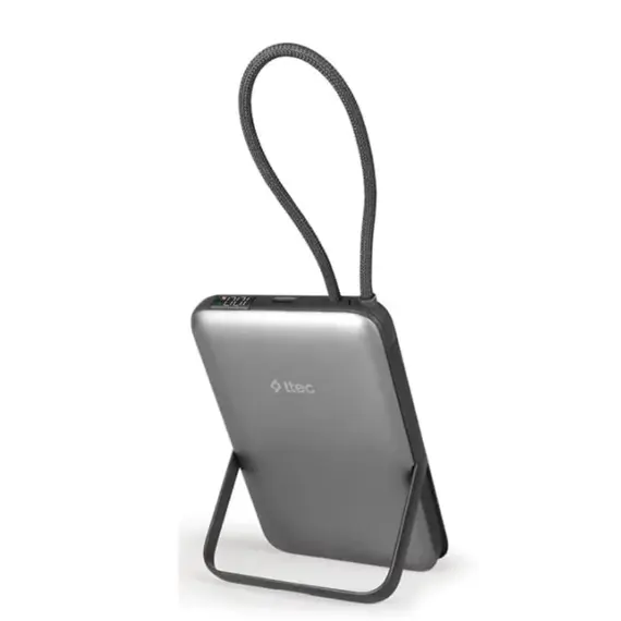 პორტატული დამტენი Ttec Recharger M LCD 10000mAh Magesafe comp PD20W Power Bank With USB-C and Stand Black 2BB230GR , 3 image - Primestore.ge