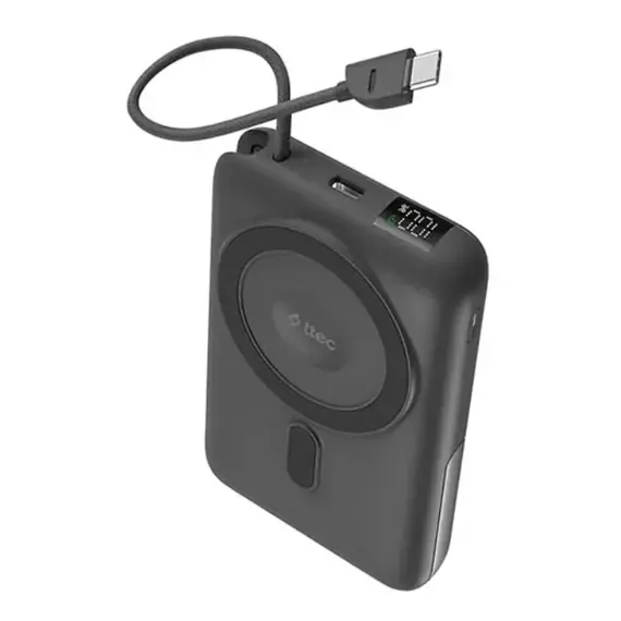 პორტატული დამტენი Ttec Recharger M LCD 10000mAh Magesafe comp PD20W Power Bank With USB-C and Stand Black 2BB230GR  - Primestore.ge