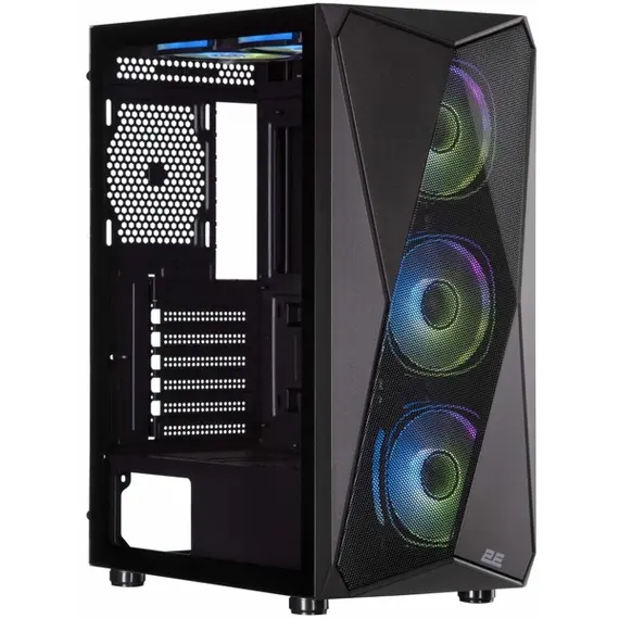 კომპიუტერის ქეისი 2E GAMING PC case Aruba G3313B, without PSU, 1xUSB3.0, 2xUSB2.0, 5x120mm ARGB, VGA 300mm, LCS ready, HUB, TG Side Panel, ATX, black - Primestore.ge