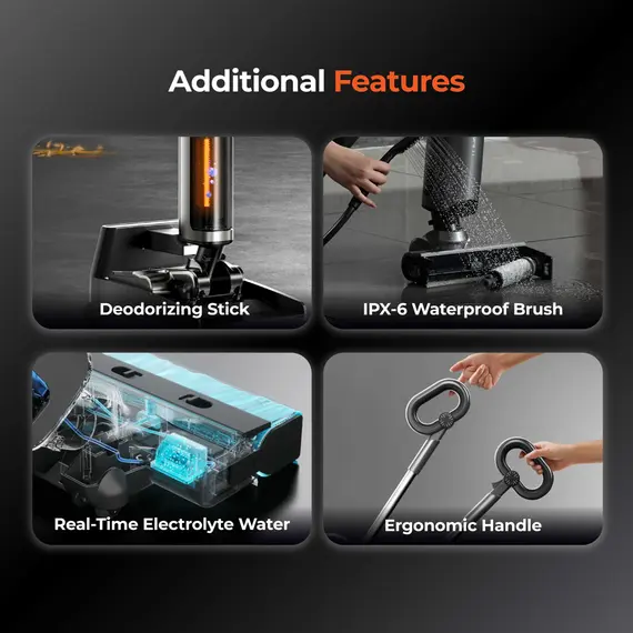 მტვერსასრუტი Uwant D700, 20,000Pa, 700ML, Wet And Dry Vacuum Cleaner With D-Shaped Rolling Brush, Grey , 7 image - Primestore.ge