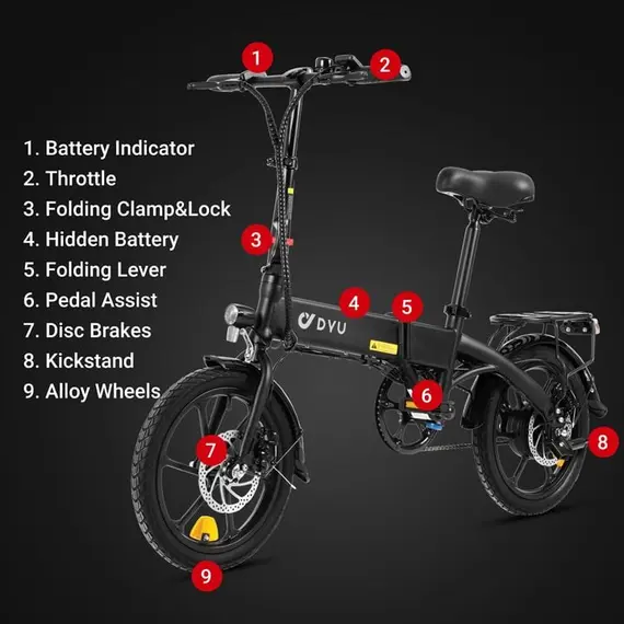 ელექტრო ველოსიპედი Electic foldable bike 7.5AH 36V 250W , 4 image - Primestore.ge