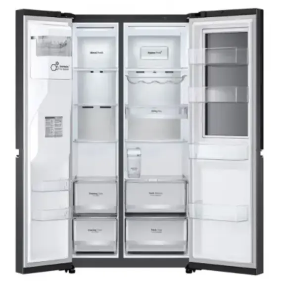 მაცივარი LG GR-X267CQEW.AMCQMER Side-by-Side 179x91.3x73.5 617 LT NF Inverter InstaView Dispenser Black - Primestore.ge