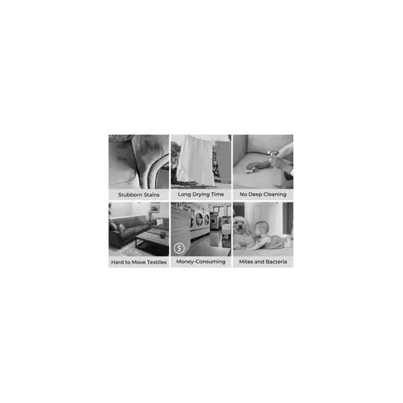 ქიმწმენდის აპარატი Uwant B200, 500W, 1.5L, Multiple Spot Cleaner+Steam Iron, Grey , 10 image - Primestore.ge