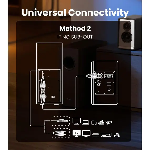 დინამიკი Edifier T5s, 70W, RCA, Powered Subwoofer, Black , 6 image - Primestore.ge