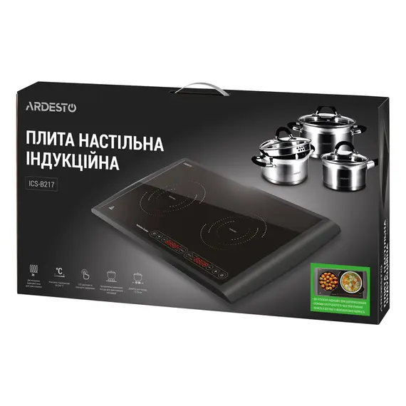 ელექტრო ზედაპირი ARDESTO ICS-B217 electric cooking plate with two hob eyes with total power of 2900 W, touch control - Primestore.ge