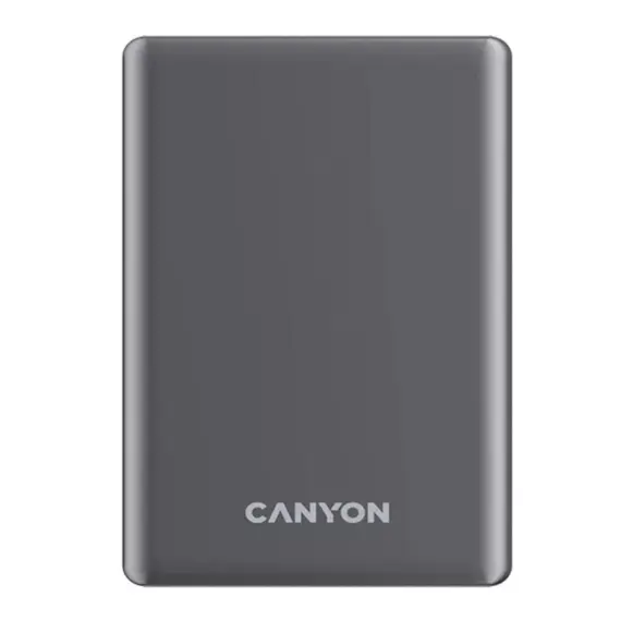 პორტატული დამტენი CANYON power bank OnPower 505 slim Magnetic 5000 Dark Gray (CNS-CPB505DG)  - Primestore.ge