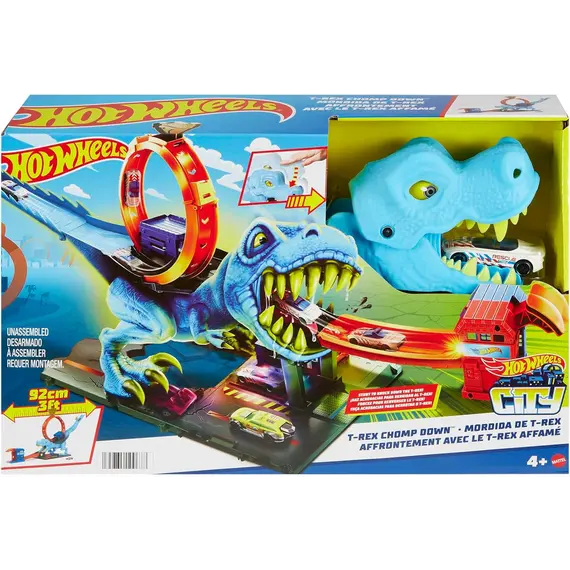 სათამაშო კომპლექტი Mattel HW City T-Rex Chomp Down , 5 image - Primestore.ge
