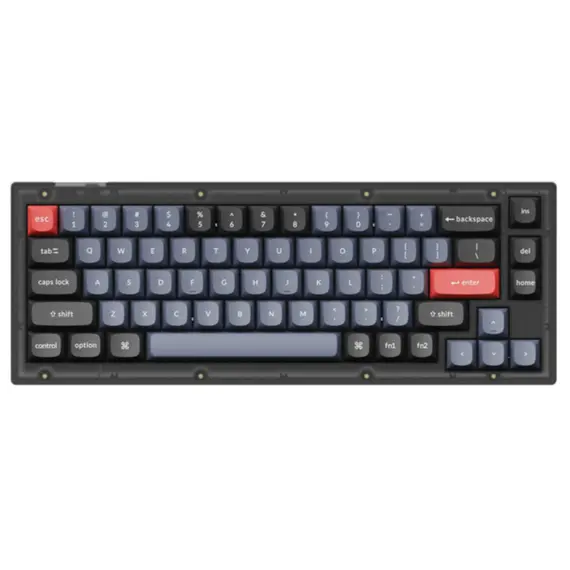 კლავიატურა Keychron V2 84 keys, K Brown, Hot-Swap, WL/BT/USB-A, RGB, black  - Primestore.ge