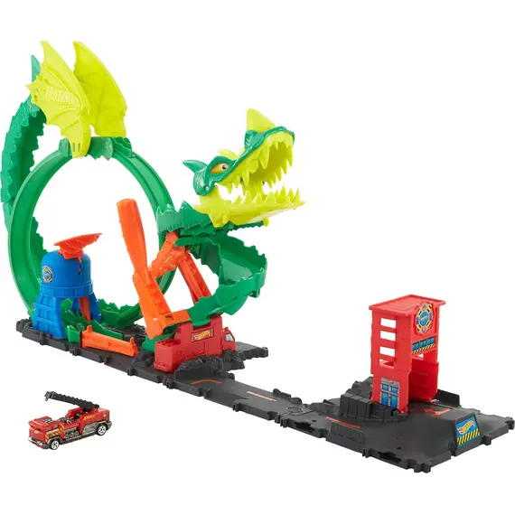 სათამაშო კომპლექტი Mattel HW City Dragon Drive Firefight , 3 image - Primestore.ge