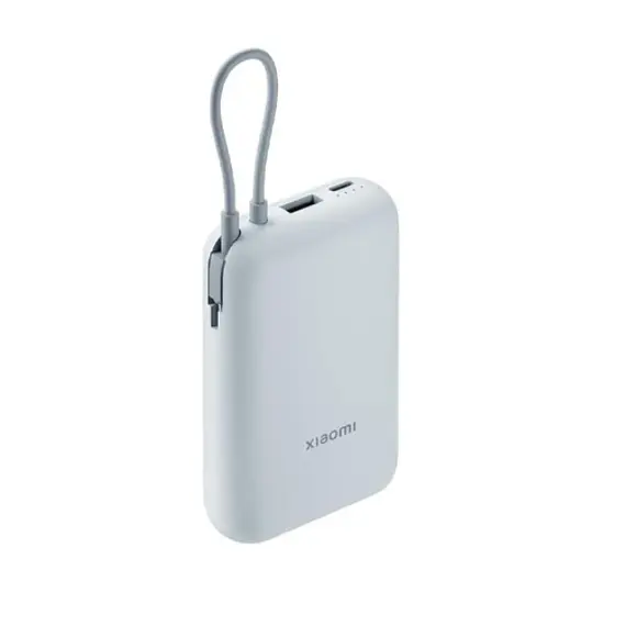 პორტატული დამტენი Xiaomi Power Bank 10000mAh (Integrated Cable) Ice Blue GL , 2 image - Primestore.ge