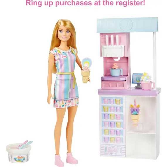 ბარბის თოჯინა MATTEL Barbie Ice Cream Shopkeeper Playset - Primestore.ge