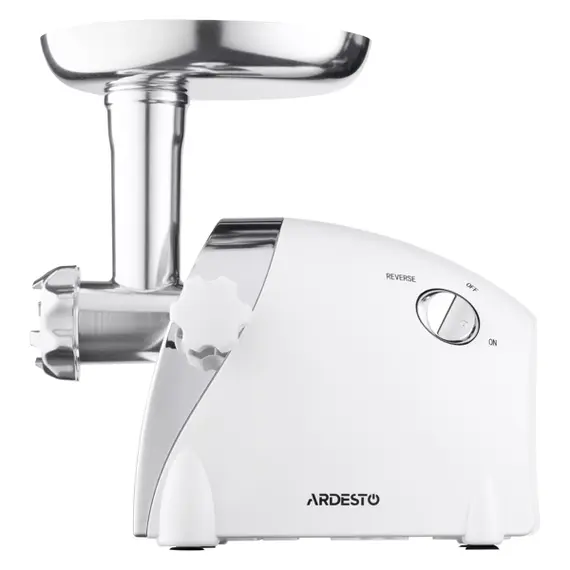 ხორცსაკეპი მანქანა Ardesto Meat grinder, 2000W, prod.-1.9kg/min, 3 cutting plates+for sausag.plates, 3 vegetable slicer, plastik, silver , 4 image - Primestore.ge