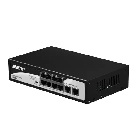 სვიჩი 2E PowerLink Switch SP802G 10xGE (8xPoE, 2xUplink), 120W, Unmanaged - Primestore.ge