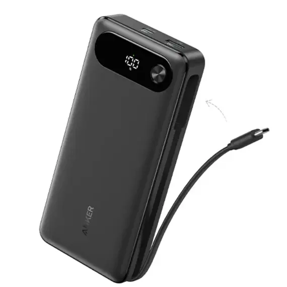 პორტატული დამტენი Anker Power Bank (20K, 87W, Built-In USB-C Cable) B2B - UN (excluded CN, Europe) Black Iteration 1  - Primestore.ge