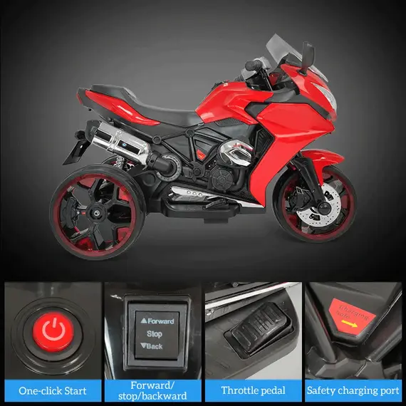 ბავშვის ელექტრო მოტოციკლი 1200RED - Primestore.ge