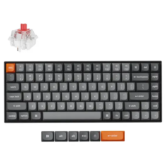 კლავიატურა Keychron K2 Max 84 keys, K Red, WL/BT/USB-A, RGB, black , 2 image - Primestore.ge