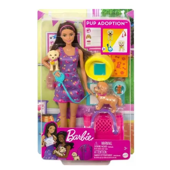 ბარბის თოჯინა MATTEL Barbie Adopt-a-Pup Playset - Latina - Primestore.ge