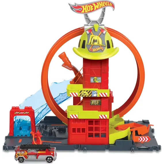 სათამაშო კომპლექტი Mattel HW City Super Fire Station Station  - Primestore.ge