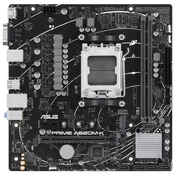 დედა დაფა ASUS Motherboard PRIME A620M-K sAM5 A620 2xDDR5 HDMI D-Sub mATX - Primestore.ge