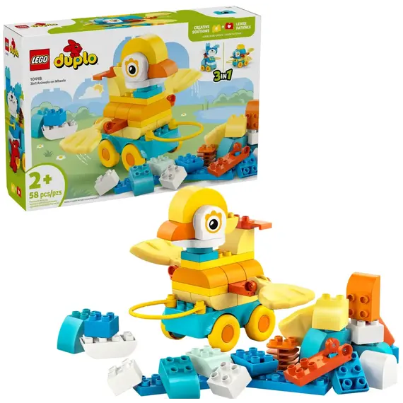 ლეგო LEGO Constructor DUPLO Town 3in1 Animals on Wheels  - Primestore.ge