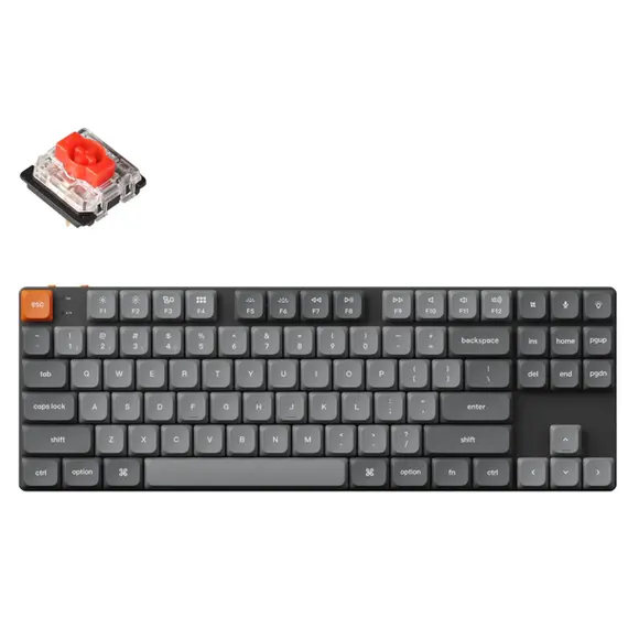 კლავიატურა Keychron K1 Max 84 keys, Gateron Red, WL/BT/USB-A, RGB, black , 2 image - Primestore.ge