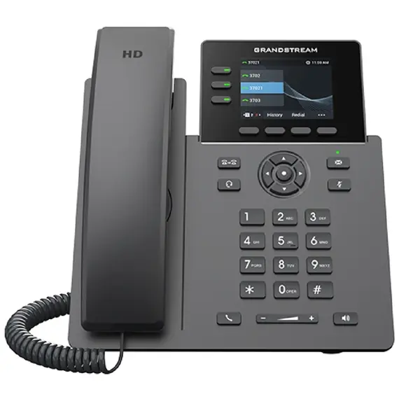 IP ტელეფონი Grandstream GRP2611G, Professional P Phone, 3 SIP accounts, 3 lines, 2x GbE PoE, 320x240 (2.8") color LCD, 12 virtual BLF keys, 5V/0.6A PSU - Primestore.ge