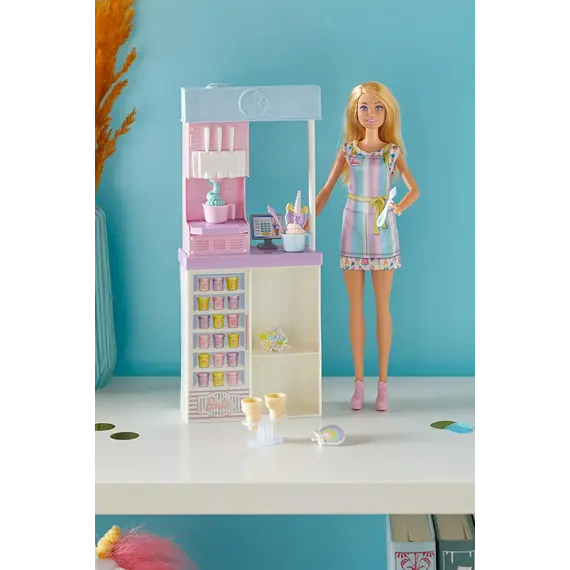 ბარბის თოჯინა MATTEL Barbie Ice Cream Shopkeeper Playset - Primestore.ge