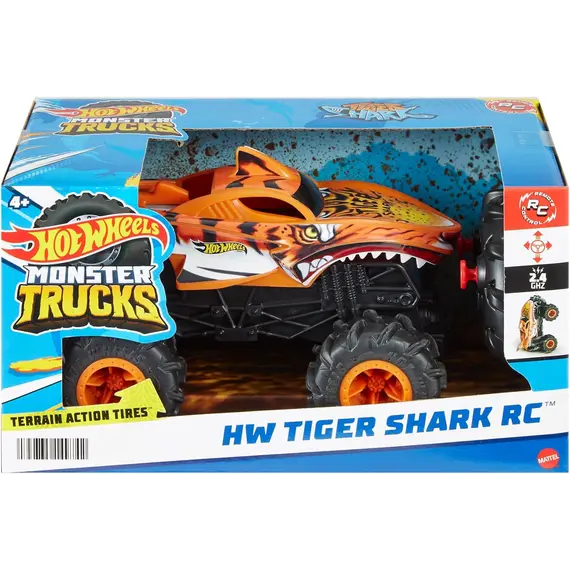 სათამაშო მანქანა Mattel Hot Wheels Monster Trucks 1:24 Tiger SharkTM RC Vehicle - Primestore.ge