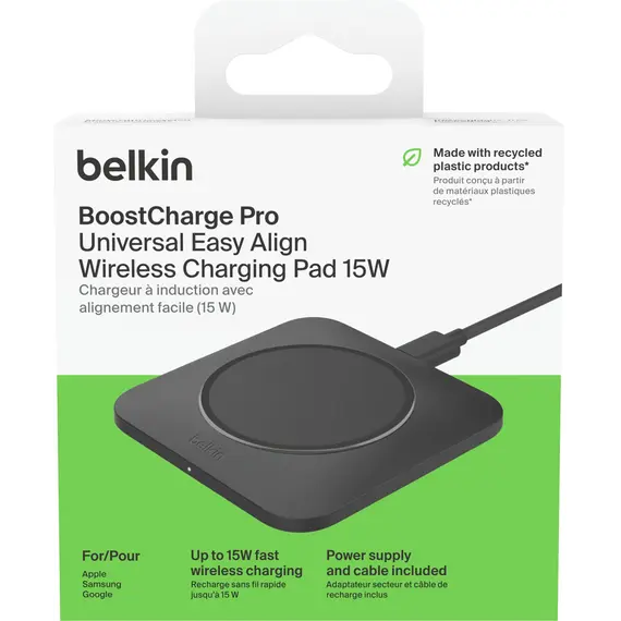 პორტატული დამტენი Belkin Wireless Charger 15W Pad Universal, black , 7 image - Primestore.ge
