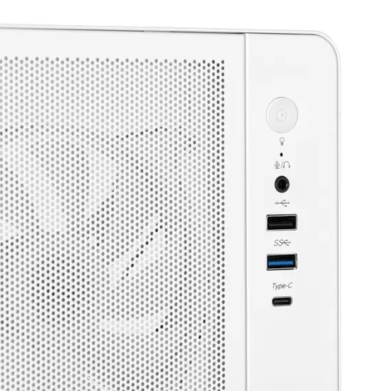 კომპიუტერის ქეისი  2E-V510W, PC case 2E GAMING Credo Plus V510W without PSU, 1xUSB3.0, 1х USB 2.0, 1xUSB Type-C, 4x120mm RGB Rainbow, VGA 310mm, TG Side Panel, ATX, white - Primestore.ge