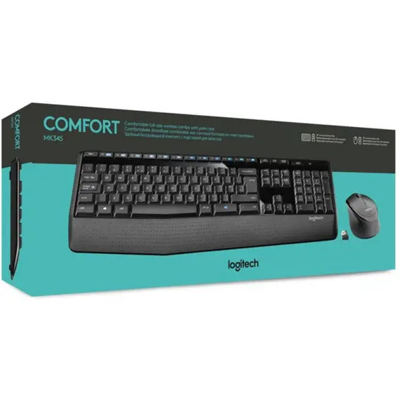 კლავიატურა და მაუსი LOGITECH MK345 Wireless Combo - BLACK - RUS , 3 image - Primestore.ge