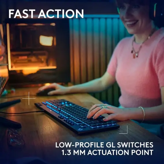 კლავიატურა LOGITECH G915 X Wired Gaming Keyboard - BLACK - US INT'L - USB - N/A - EMEA28i-935 - TACTILE , 4 image - Primestore.ge