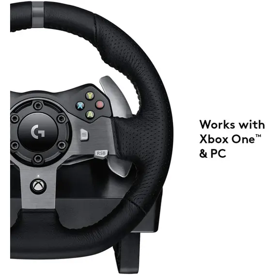 კომპიუტერული საჭე და პედლები LOGITECH G920 Driving Force Racing Wheel - PC/XB - BLACK - USB , 2 image - Primestore.ge