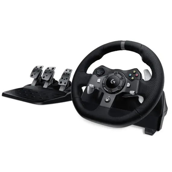 კომპიუტერული საჭე და პედლები LOGITECH G920 Driving Force Racing Wheel - PC/XB - BLACK - USB  - Primestore.ge