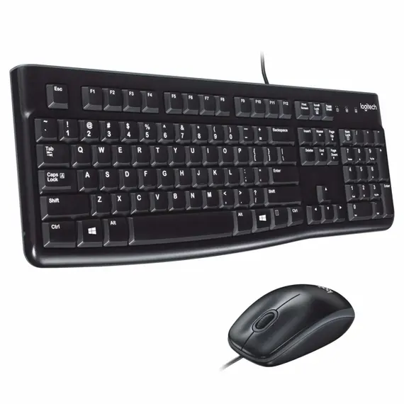 კლავიატურა და მაუსი LOGITECH MK120 Corded Combo - BLACK - USB - RUS , 2 image - Primestore.ge